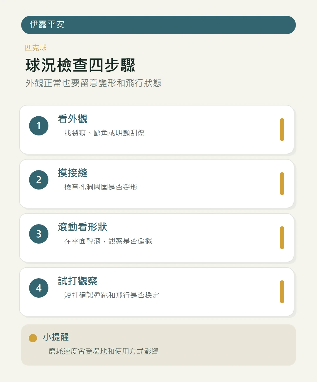 匹克球外觀與球況檢查