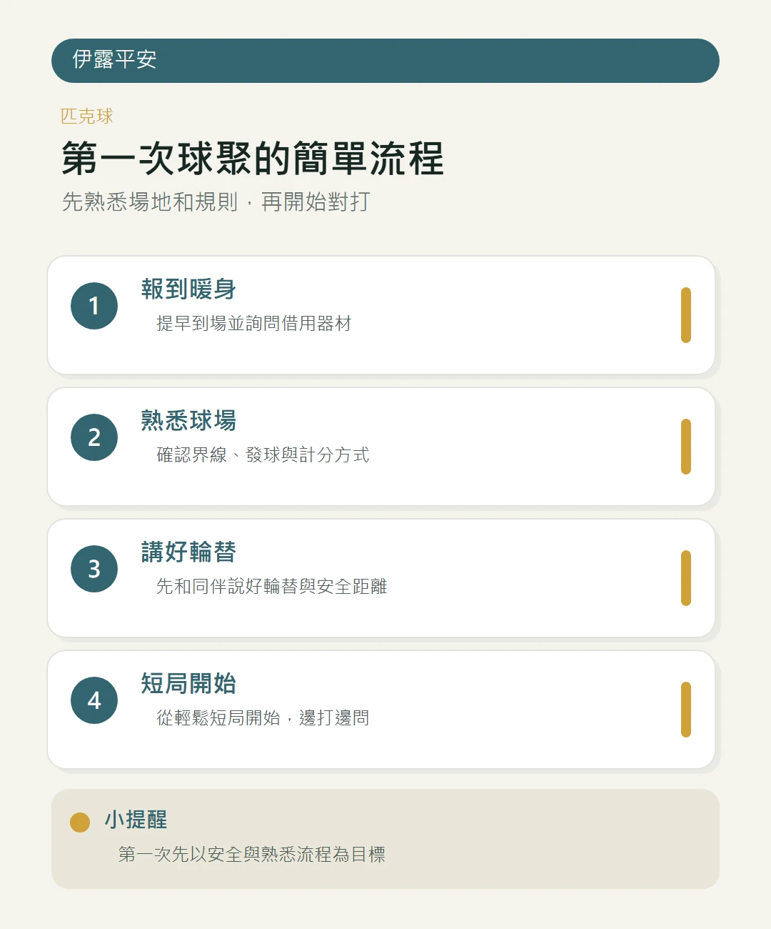 第一次匹克球球聚流程