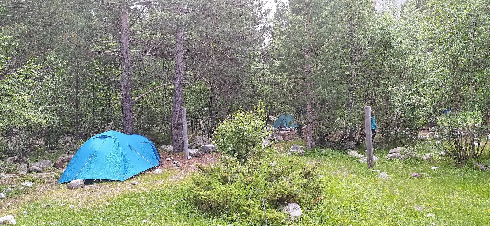 高山營地裡排列的帳篷